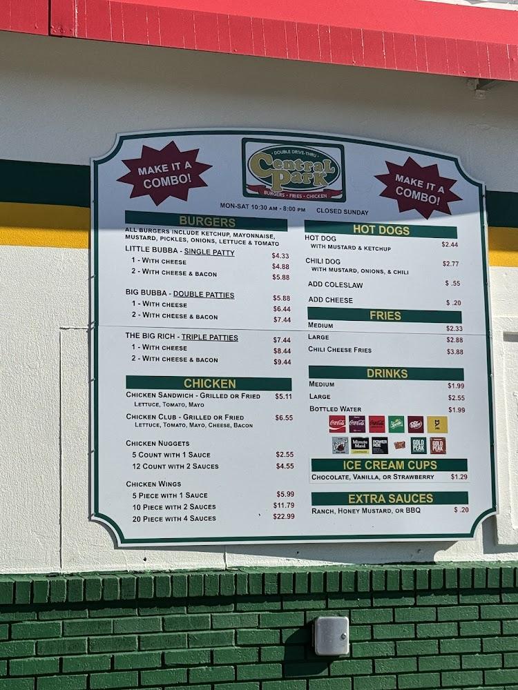 Central Park Menu image 1